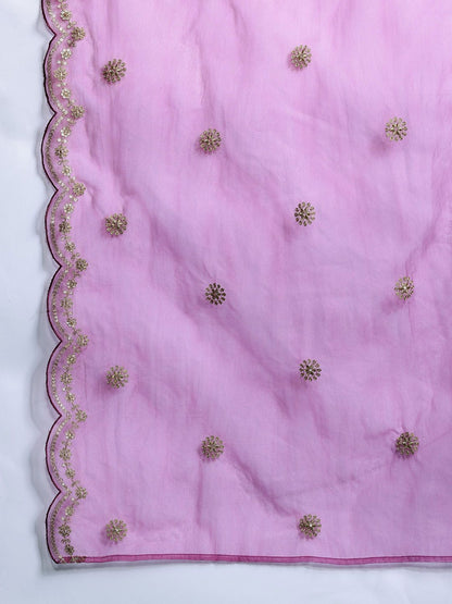 Dhiyona IE Floral Embroidered Kurta With Trousers & Dupatta