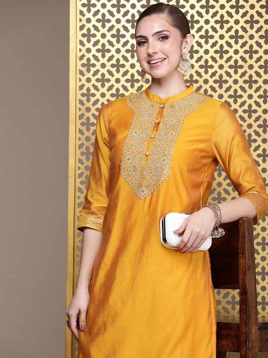 Dhiyona PD Women Jashn Ethnic Motifs Embroidered Kurta with Palazzos