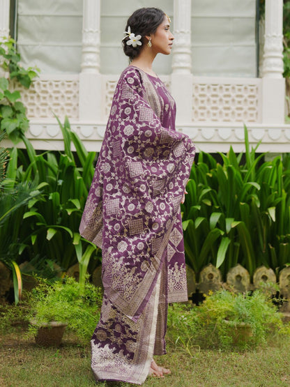 Women Woven Design Regular Kurta with Trousers & With Dupatta