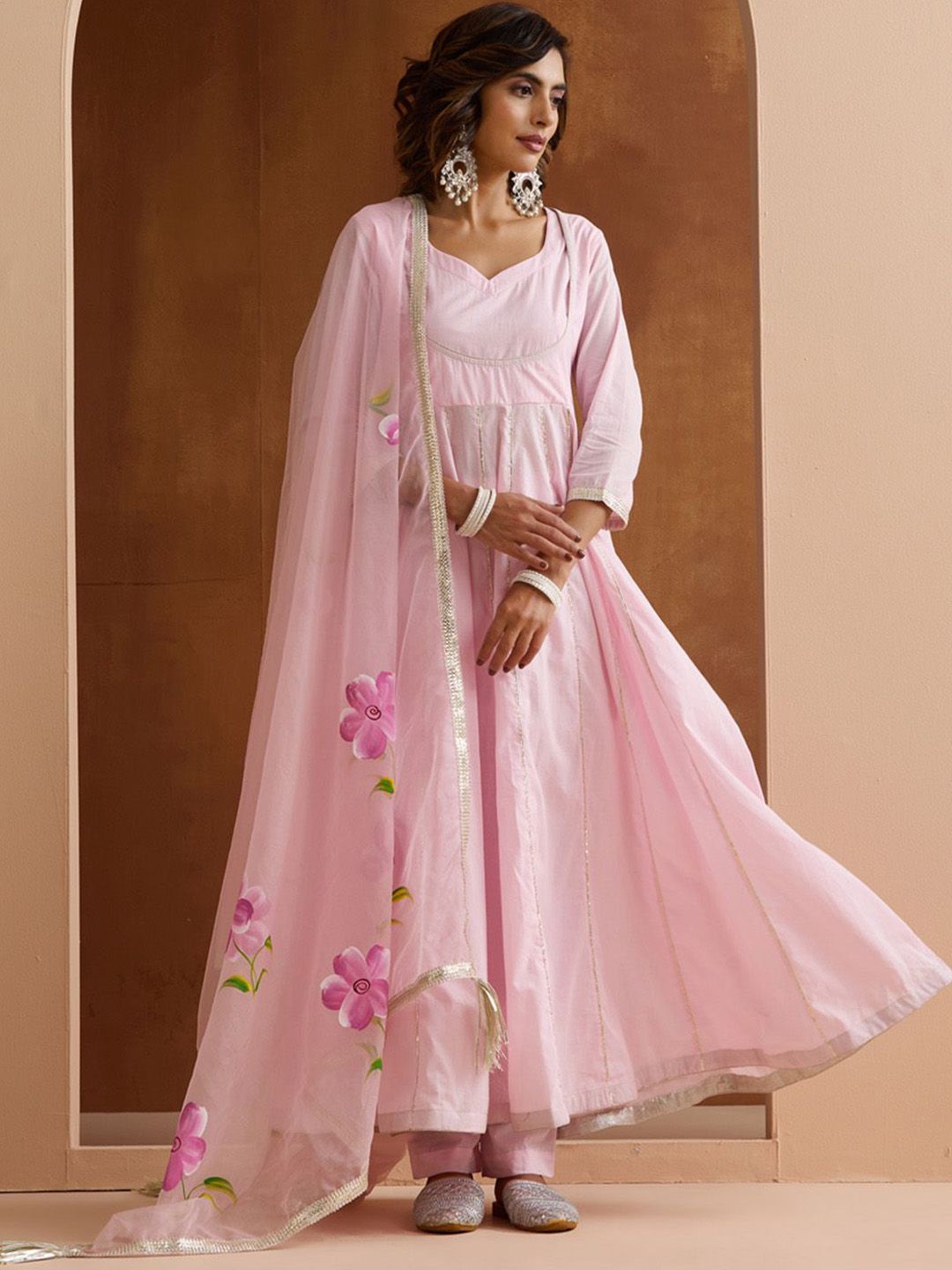 Dhiyona IS Women's Women Printed Regular Kurta with Trousers & With Dupatta