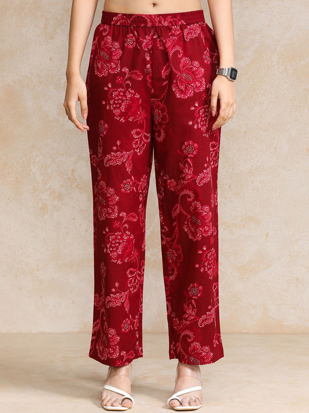 Dhiyona VA Women's Ethnic Motifs Printed Regular Pure Cotton Kurta with Trousers