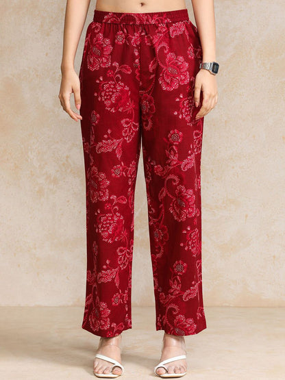 Dhiyona VA Women's Ethnic Motifs Printed Regular Pure Cotton Kurta with Trousers