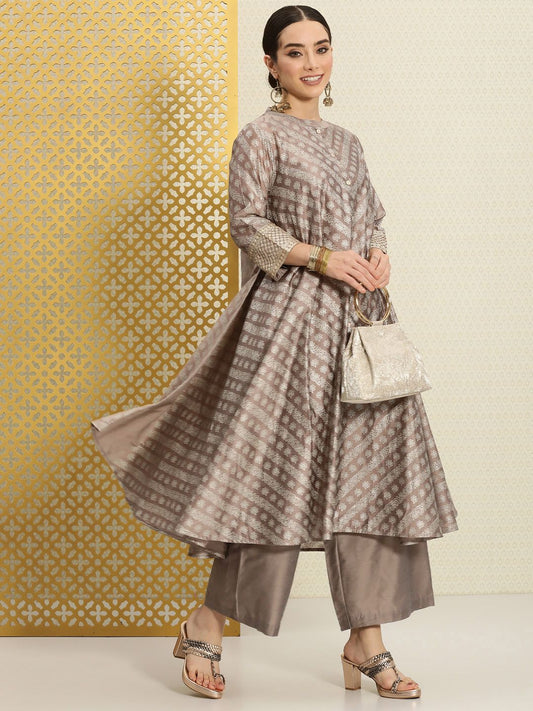 Dhiyona PD Women Women Jashn Ethnic Motifs Printed Sequinned A-Line Kurta with Palazzos