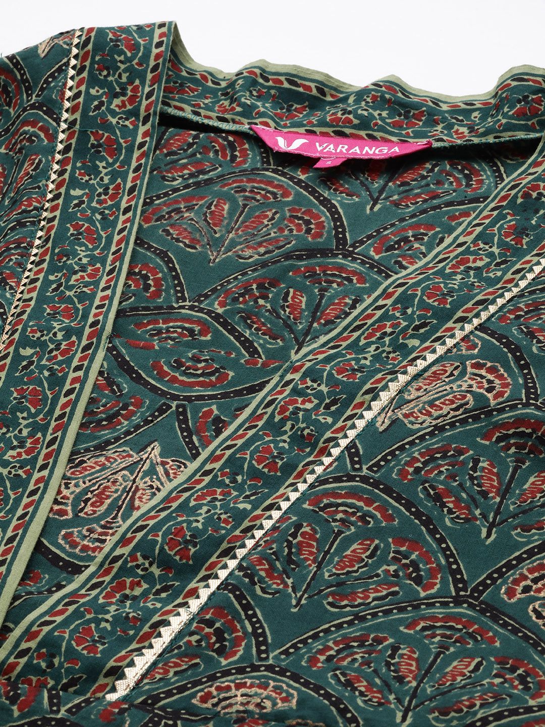 Dhiyona VA Women's Ethnic Motifs Printed Gotta Patti Kurta with Trousers & With Dupatta