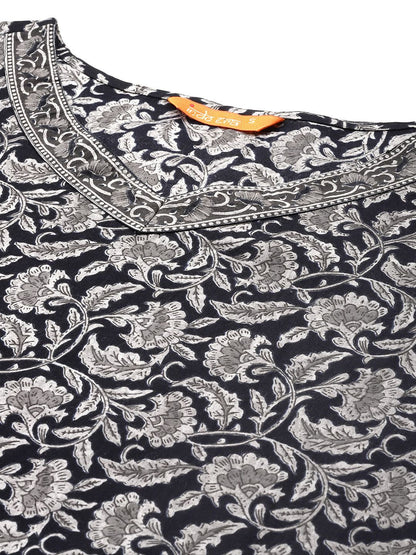 Dhiyona IE Women Ethnic Motifs Printed Regular Pure Cotton Kurta with Trousers & With Dupatta