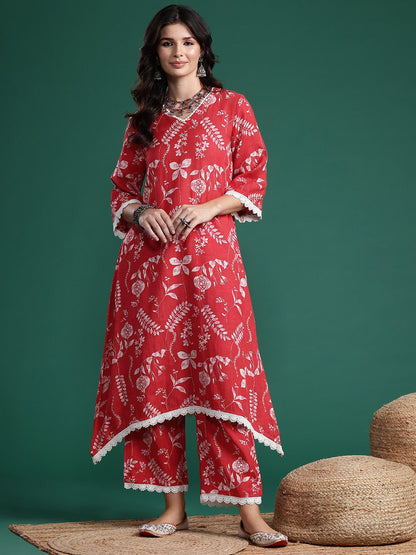 Dhiyona SN Women's Printed Pure Cotton Kurta with Trousers