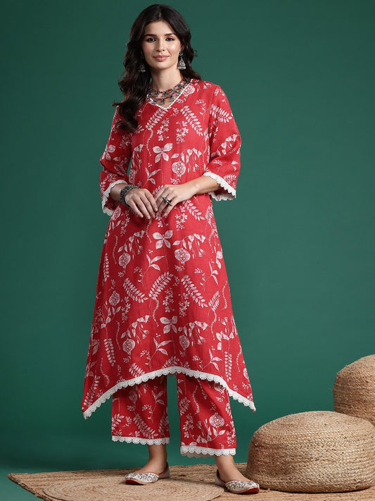Dhiyona SN Women's Printed Pure Cotton Kurta with Trousers