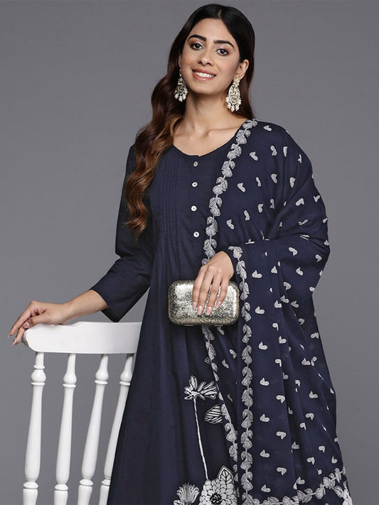 Dhiyona VA Women'sFloral Printed Kurta with Trousers & Dupatta