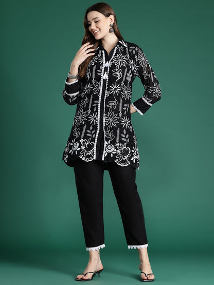 Dhiyona IE Floral Embroidered Pure Cotton Co-Ords