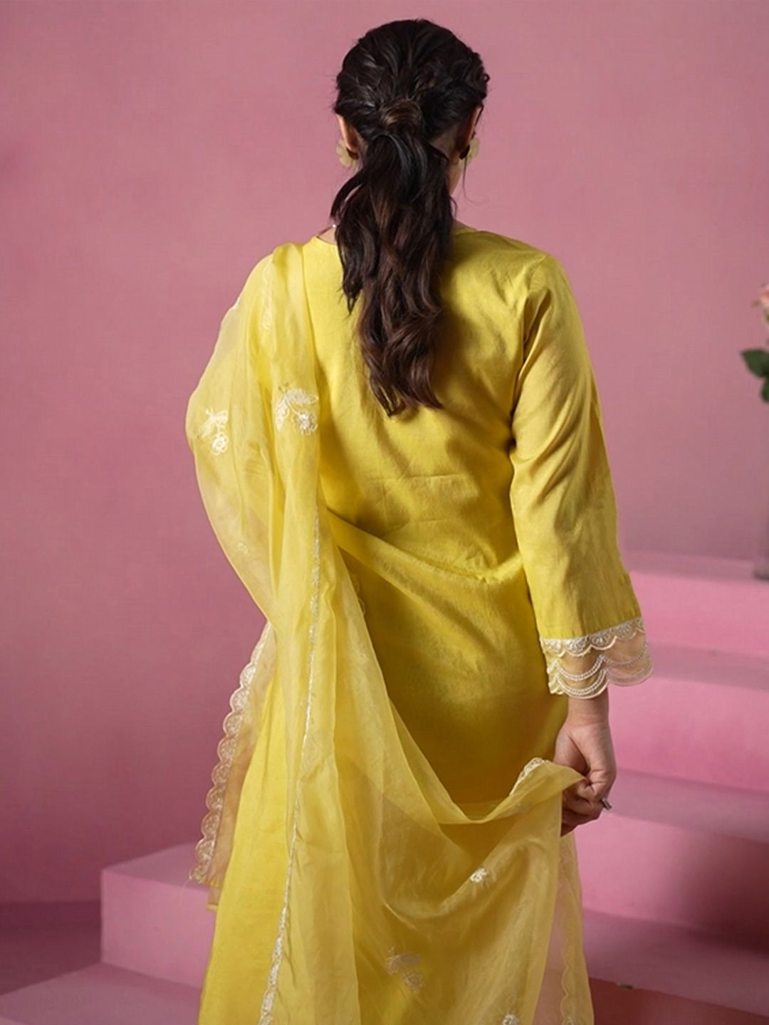 Women Floral Embroidered Kurta with Trousers & Dupatta