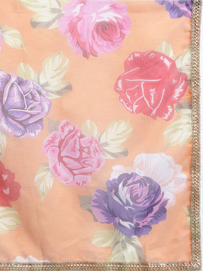 Floral Printed Regular Kurta with Trousers & Dupatta