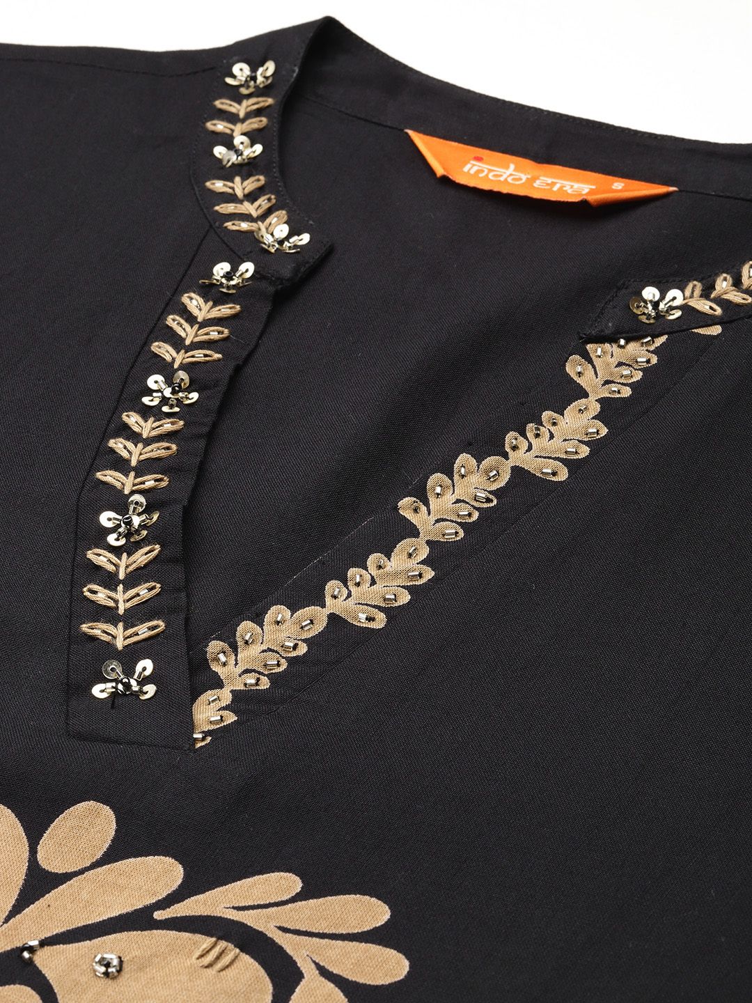 Ethnic Motifs Printed Thread Work Kurta with Palazzos