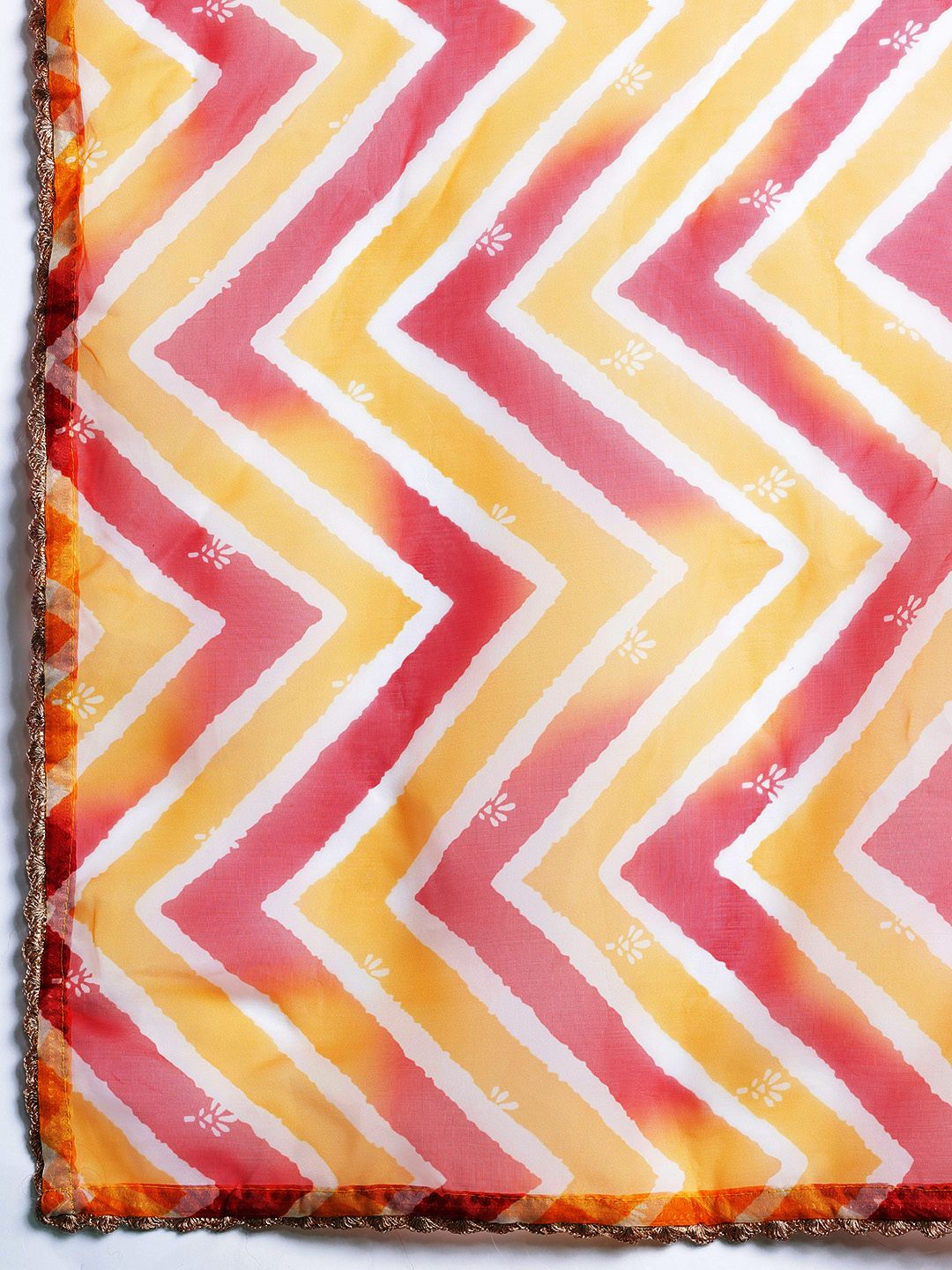 Yoke Design Pleated Sequinned Liva Kurta With Trousers & Dupatta