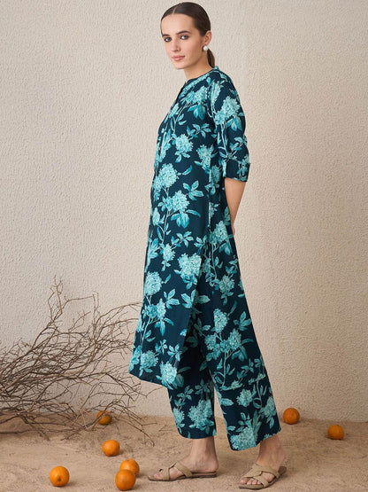 Dhiyona IE Women Floral Printed Regular Kurta with Palazzos