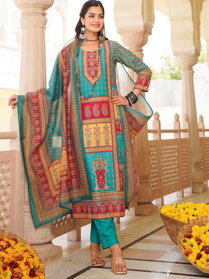 Dhiyona KL Women Ethnic Motifs Printed Kurta with Trousers & With Dupatta