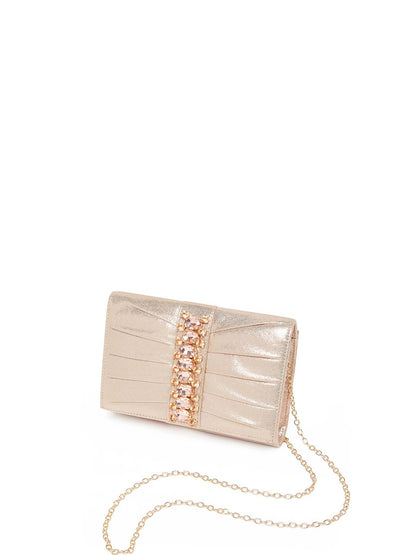 Dhiyona NR Rose Gold Embellished Embroidered Purse Clutch