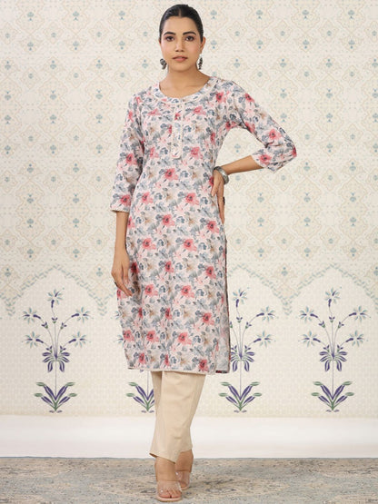 Dhiyona OD  Floral Printed Straight Kurta