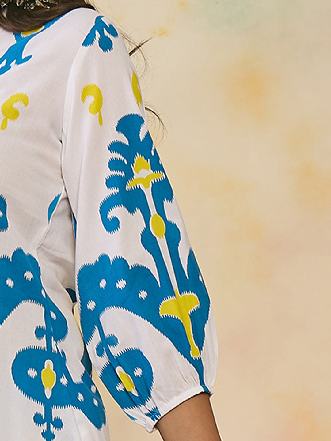 Dhiyona IE Women Printed Regular Kurti with Trousers