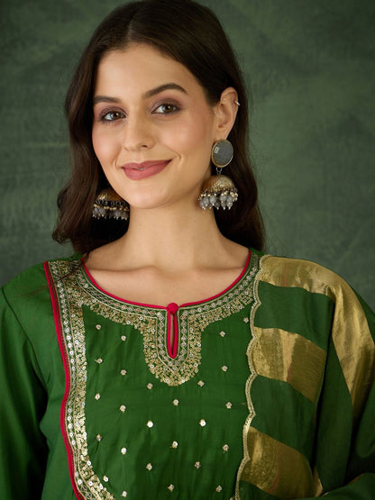 Dhiyona KA Women Embroidered A-Line Kurta Set