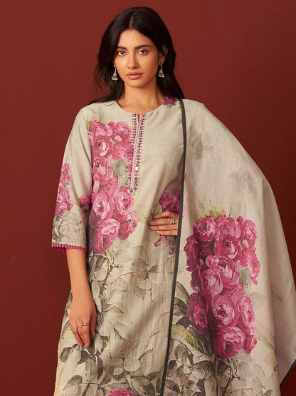 Dhiyona IE Women Floral Printed Kurta with Trousers & Dupatta