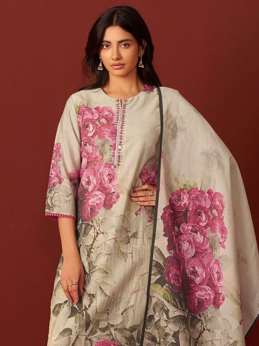Dhiyona IE Women Floral Printed Kurta with Trousers & Dupatta