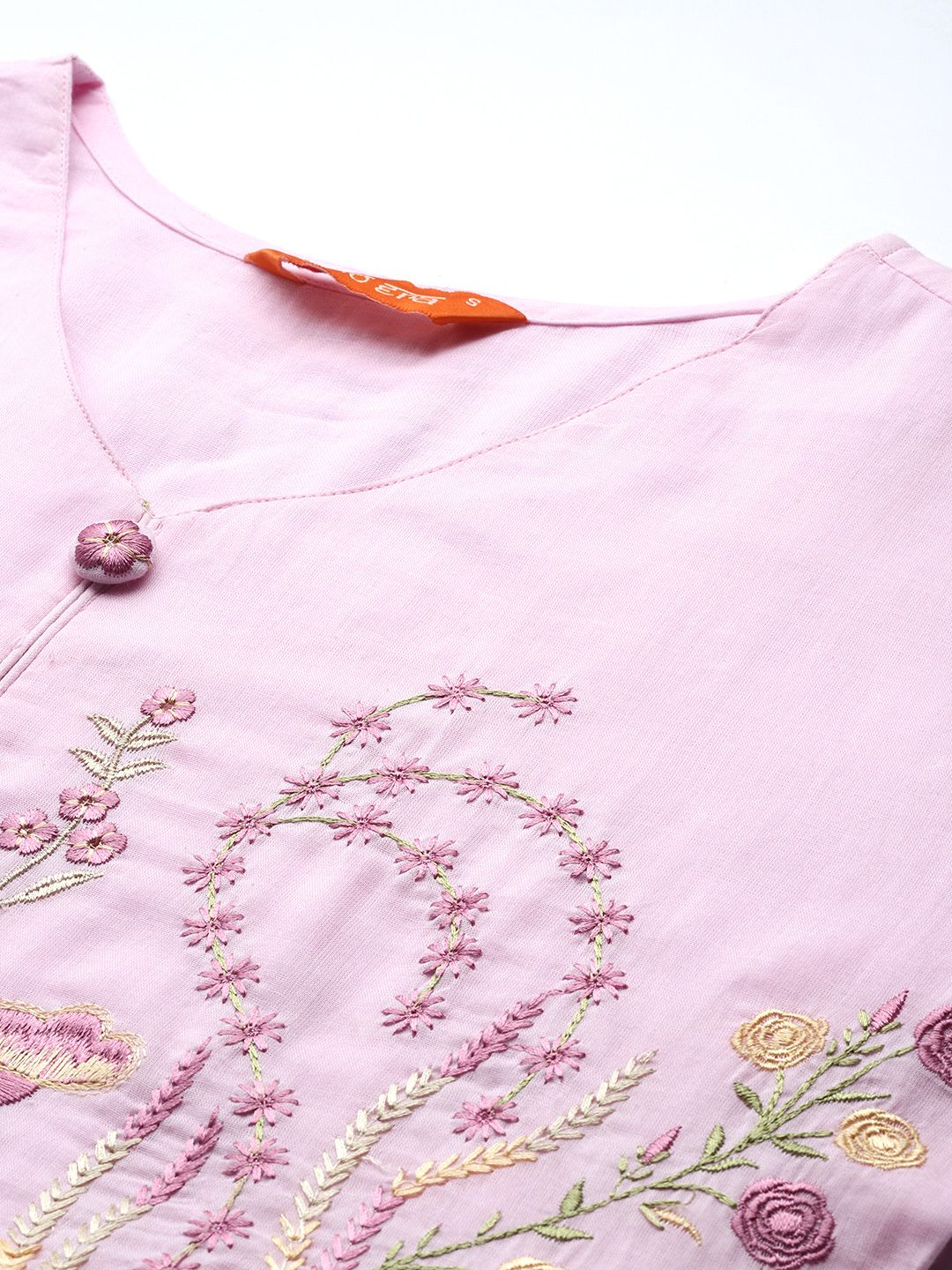 Dhiyona IE Ethnic Motifs Embroidered Pure Cotton Kurta with Trousers & Dupatta