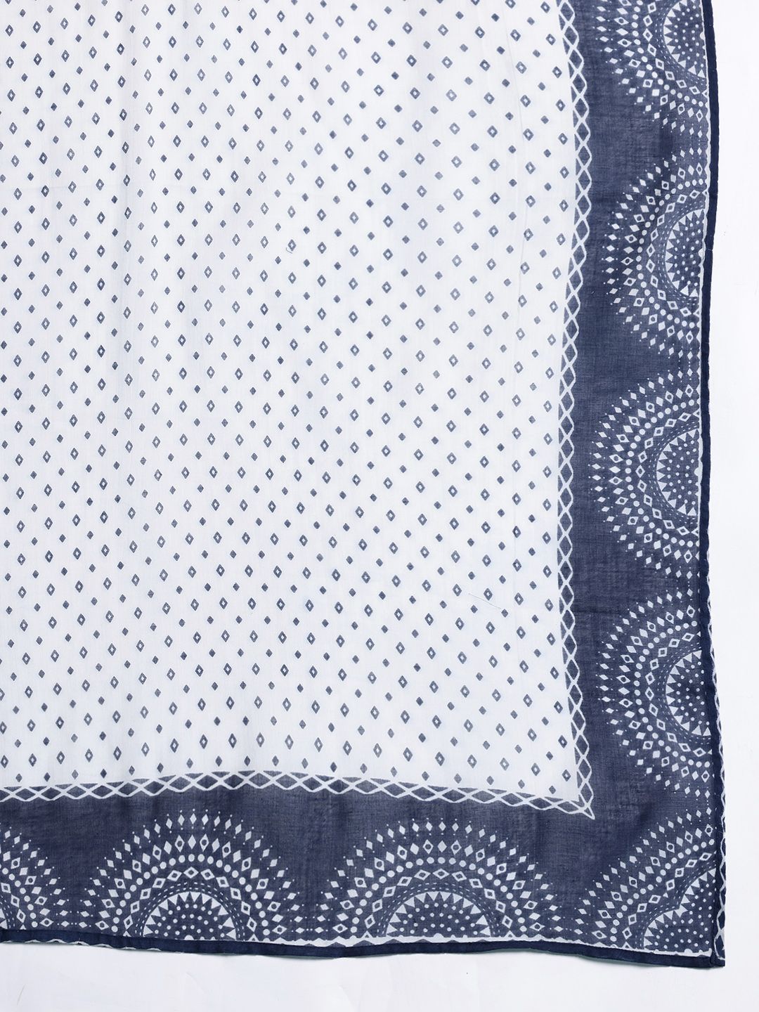 Printed Mirror Work Pure Cotton Kurta with Trousers & With Dupatta