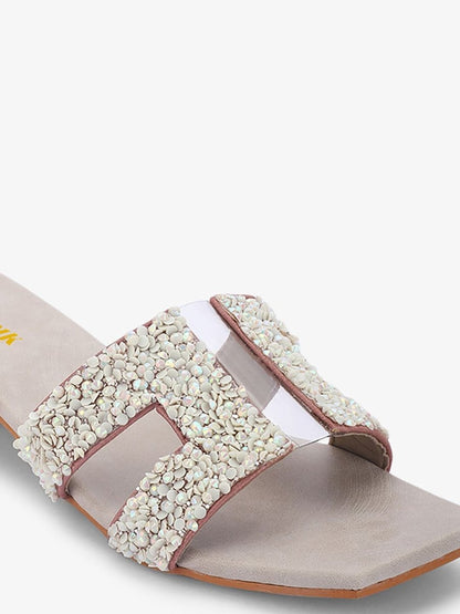 Dhiyona AK Women Embellished Open Toe Flats
