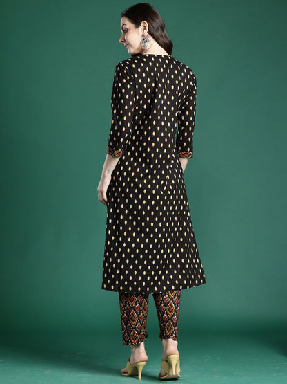 Dhiyona IE Printed Straight Tunic & Trousers Co-Ord Set