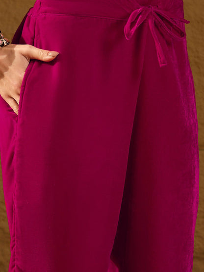 Dhiyona PD Women Embroidered Velvet Straight Kurta With Trousers And Dupatta