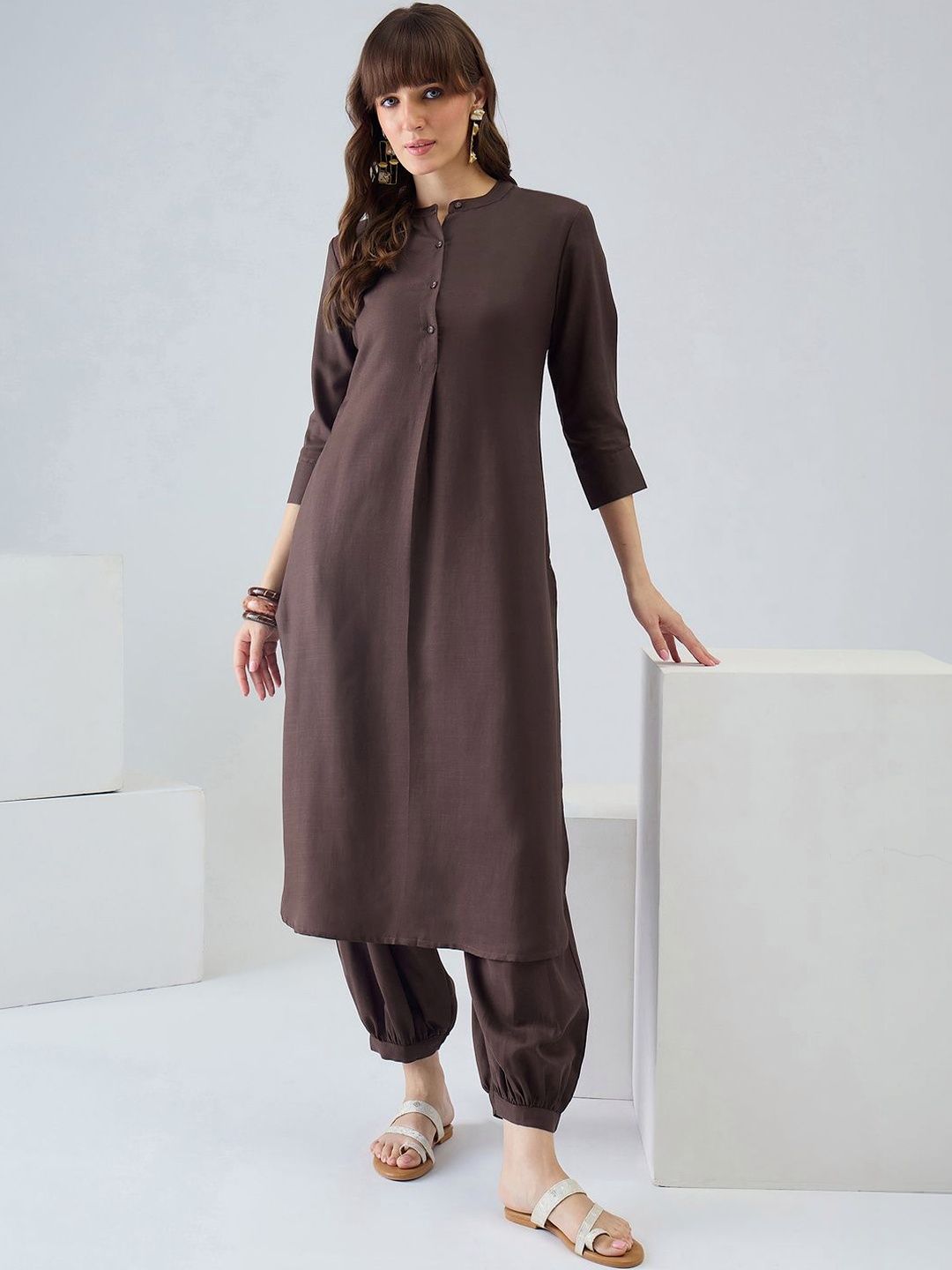 Women Regular Pure Cotton Kurta with Harem Pants