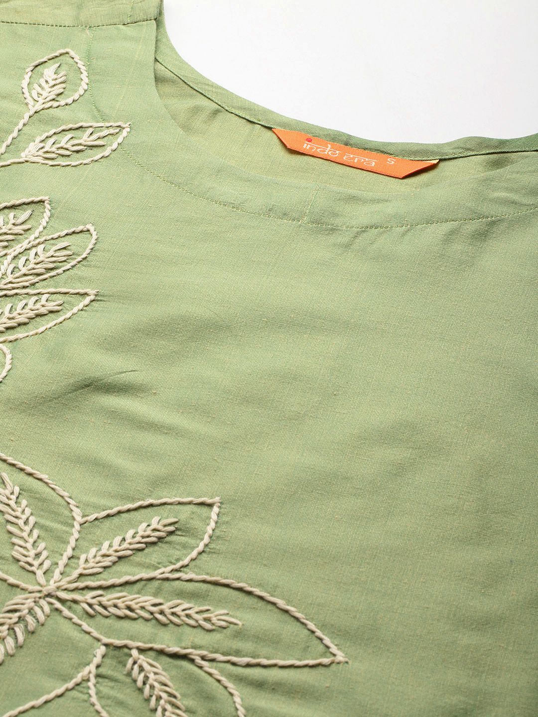 Floral Embroidered Thread Work Kurta with Trousers