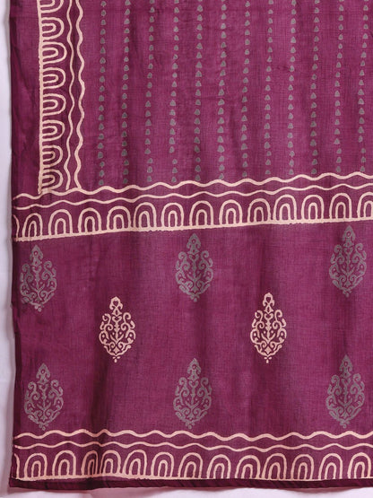 Dhiyona IE Floral Printed Pure Cotton Kurta With Trousers & Dupatta