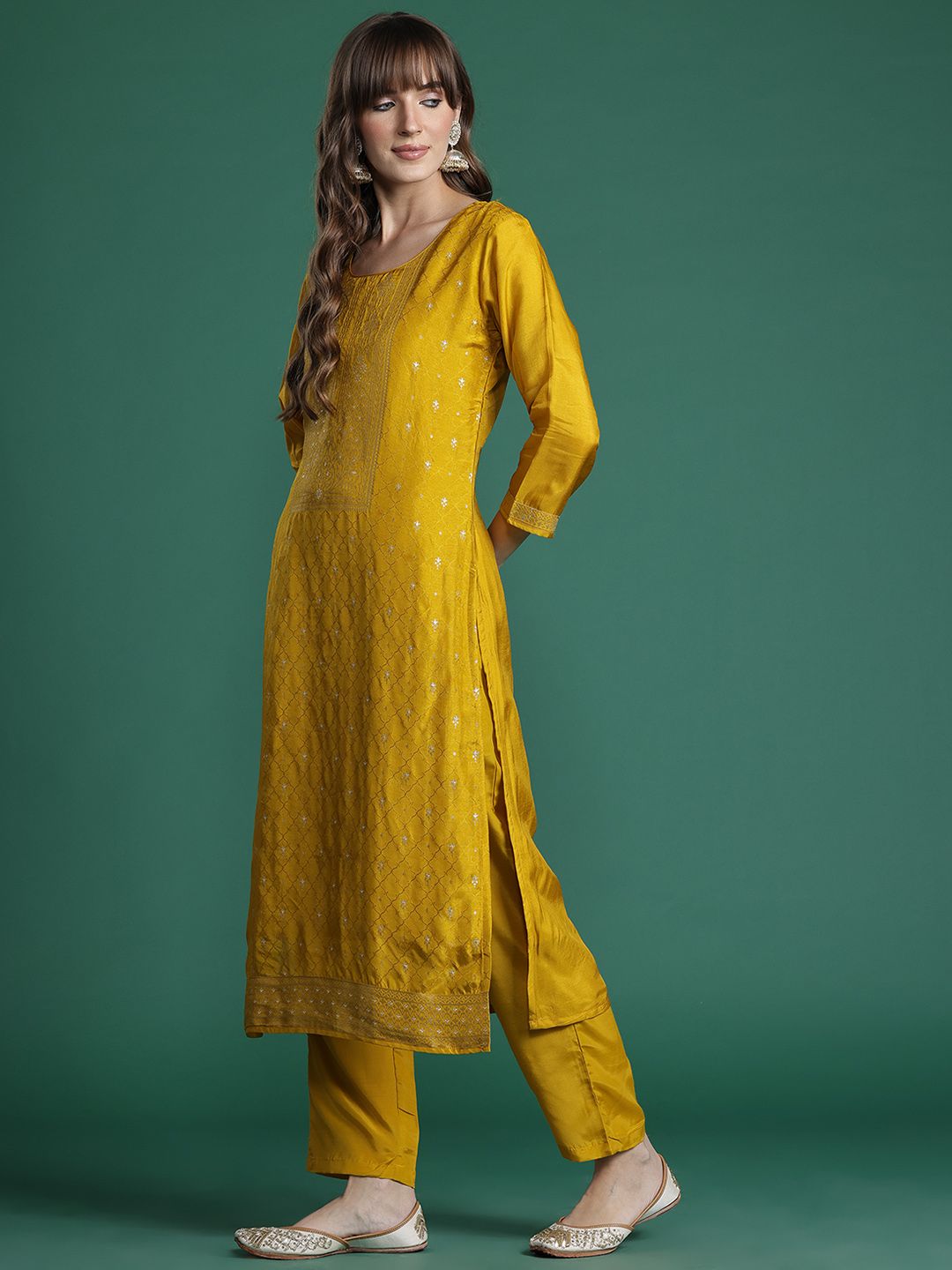 Ethnic Motifs Printed Kurta with Trousers & Dupatta