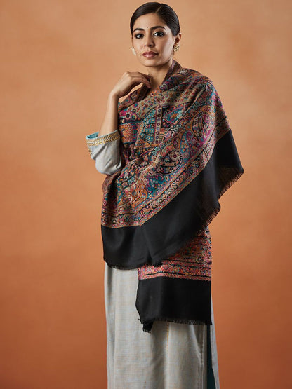 Dhiyona PA Floral Woven Design Fringed Shawl