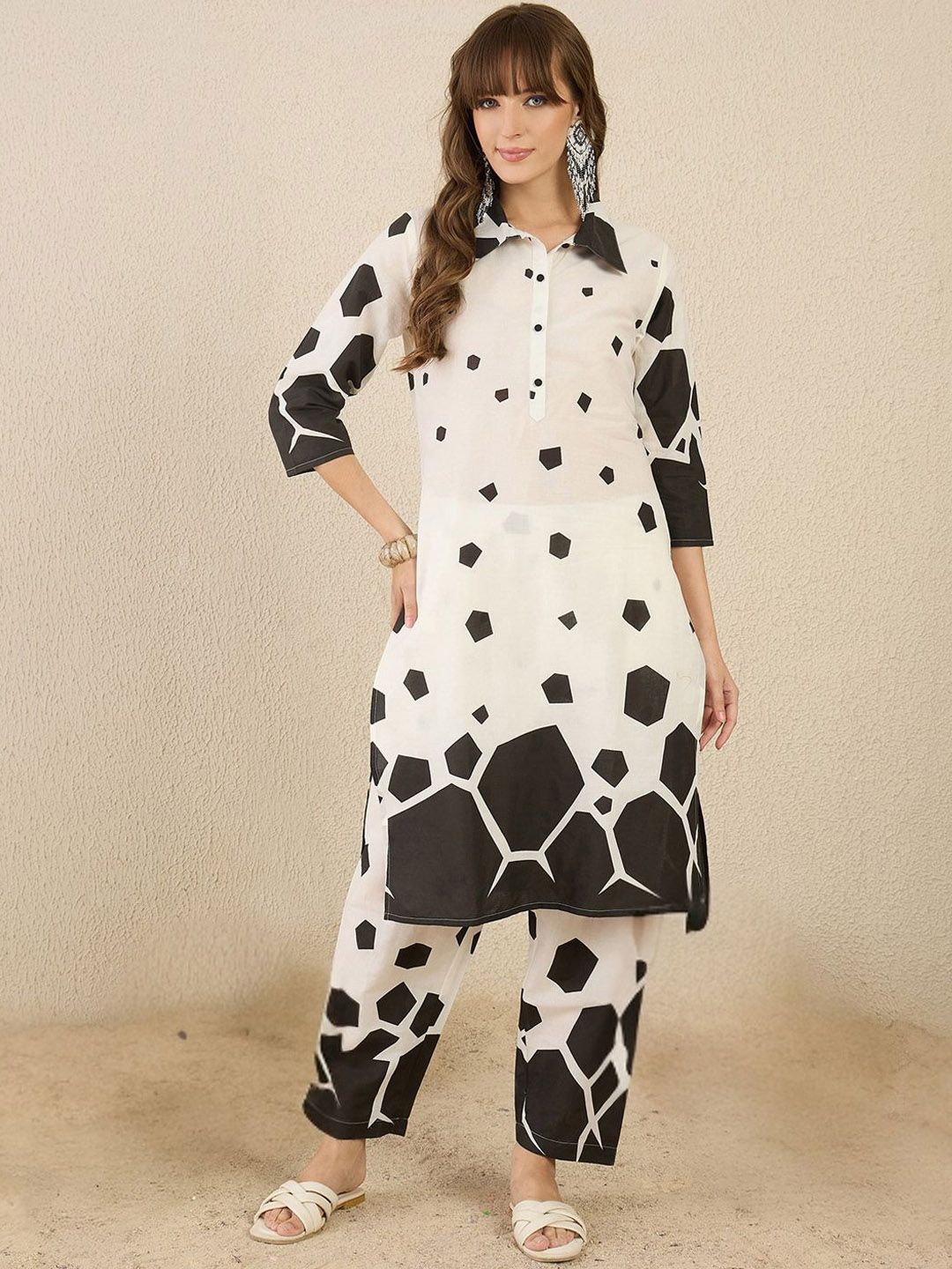 Dhiyona IE Printed Pure Cotton Kurta & Trouser Co-Ords