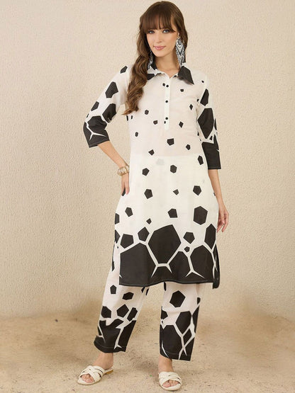 Dhiyona IE Printed Pure Cotton Kurta & Trouser Co-Ords