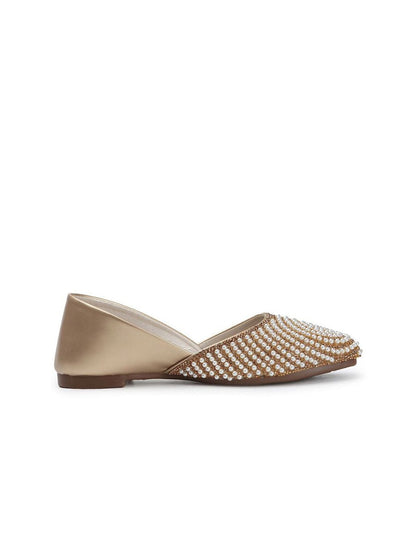 Dhiyona AK Women Leather Embellished Slip-On Ballerinas
