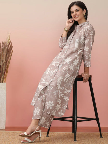 Dhiyona VA Women'sFloral Printed Kurta with Trousers