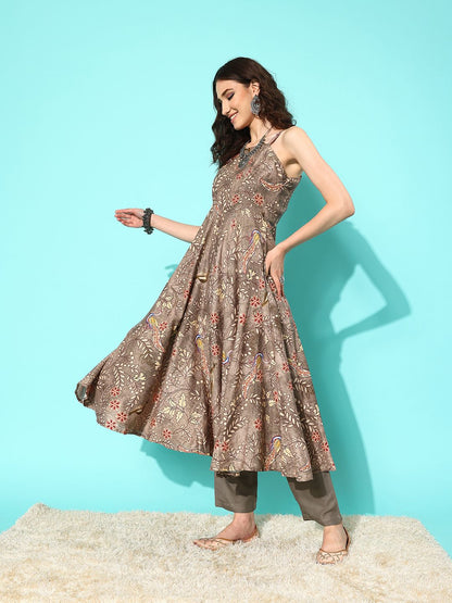 Dhiyona VA Women'sFloral Printed Regular Kurta with Trousers & With Dupatta