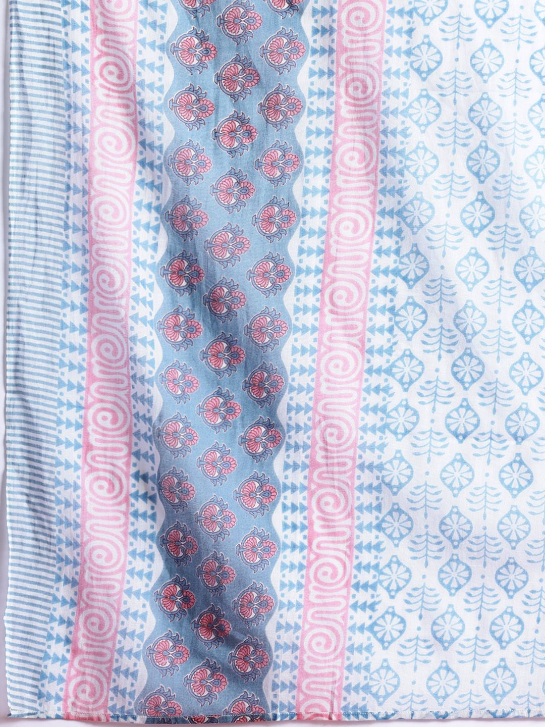 Dhiyona IE Floral Printed Empire Beads and Stones Pure Cotton Kurta with Trousers & Dupatta