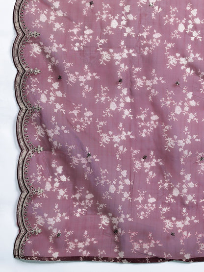 Women Floral Embroidered Thread Work Kurta with Trousers & Dupatta