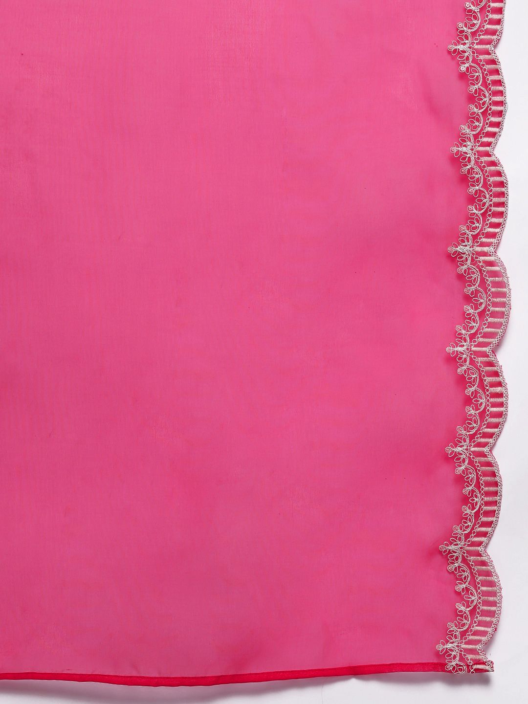Dhiyona IE Floral Zari Embroidered Liva Kurta with Trousers & Dupatta