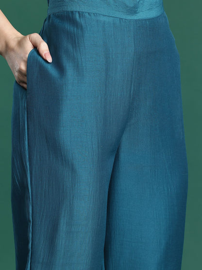 Ethnic Motifs Embroidered Kurta with Trousers & Dupatta