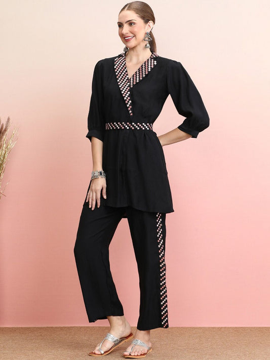Dhiyona IE Embroidered Top and Trousers Co-Ords