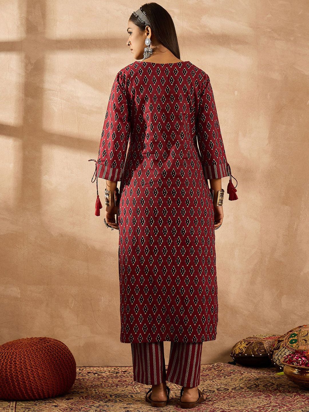 Women Ethnic Motifs Printed Regular Pure Cotton Kurta with Palazzos