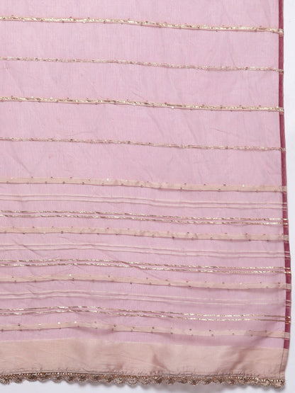 Embroidered Regular Sequinned Kurta with Trousers & Dupatta