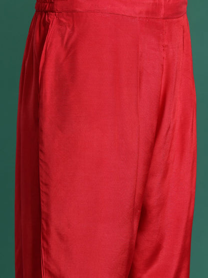 Dhiyona IE Bandhani Printed Zari Panelled Kurta With Trousers & Dupatta