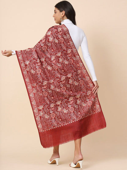 Dhiyona PA Floral Embroidered Woolen Shawl