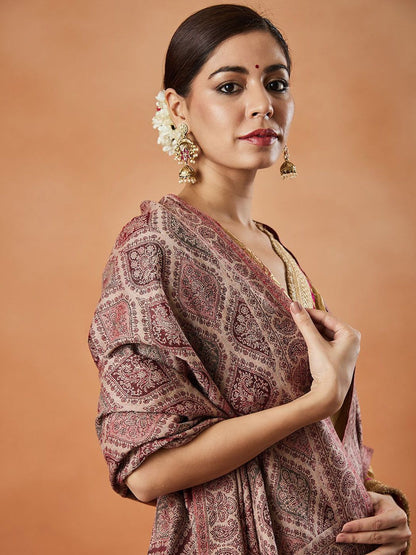 Dhiyona PA Paisley Woven Design Fringed Shawl
